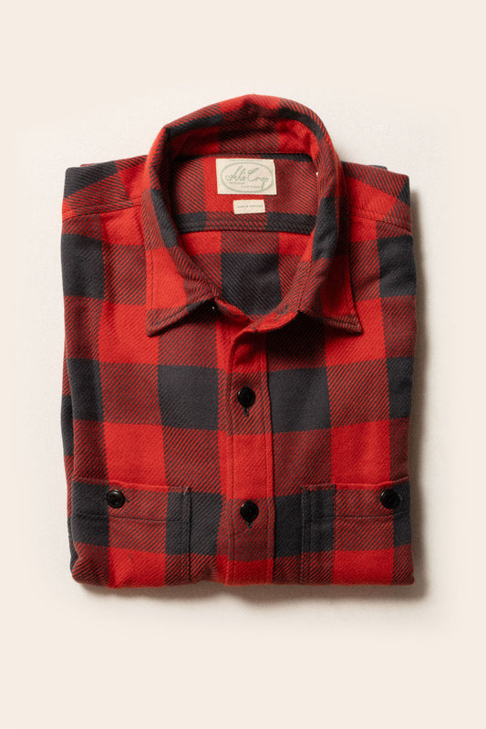 Al’s Big Twill Shirting in Red Buffalo Check