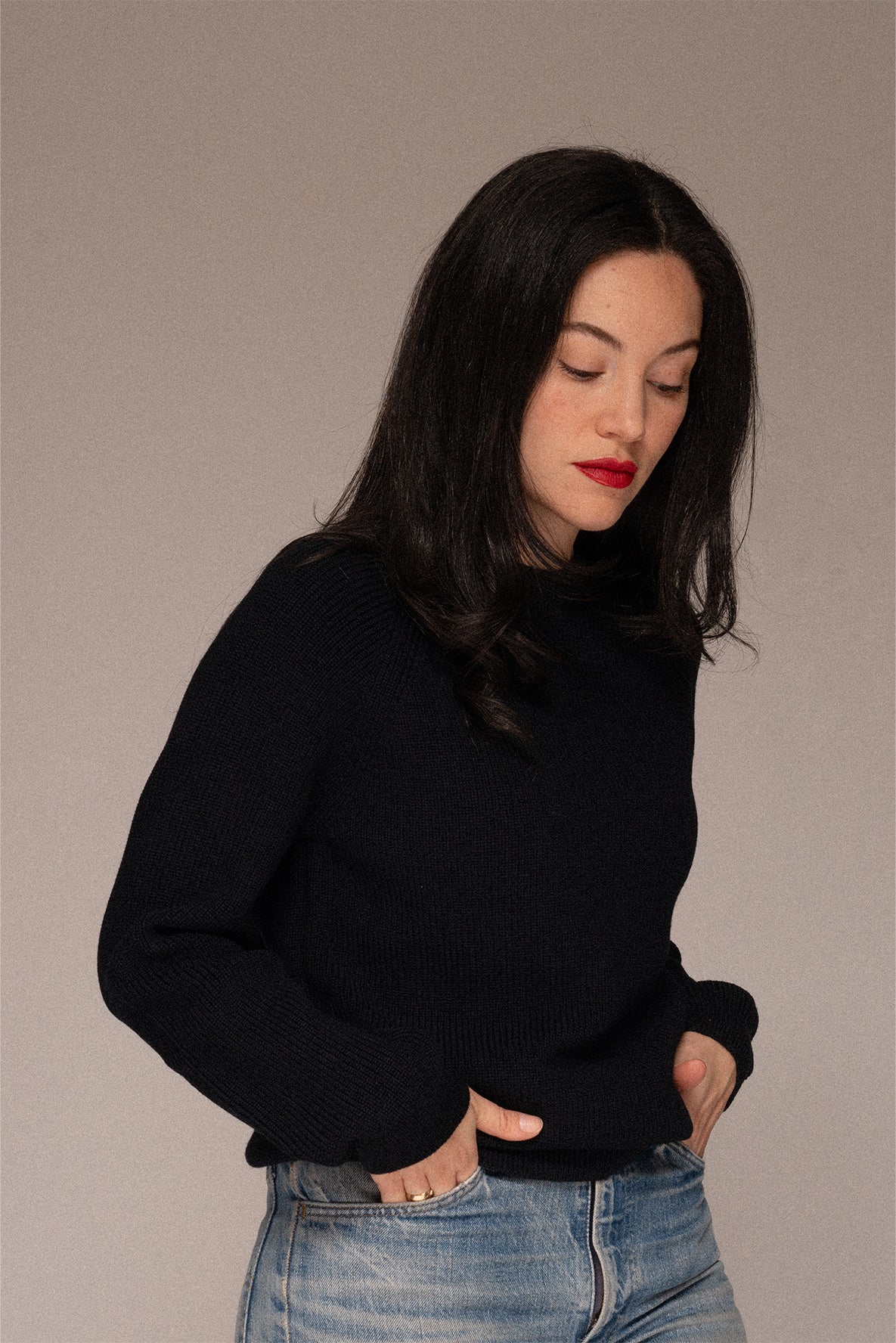 Casertano Anlgaise Stitch Sweater in Dark Navy