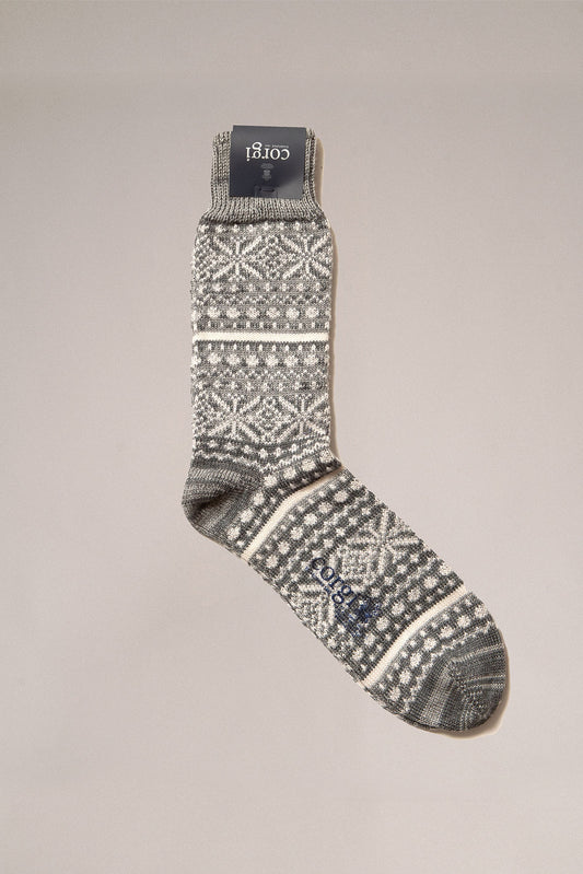 Al’s Welsh-Knit Sock in Grey Snowflake