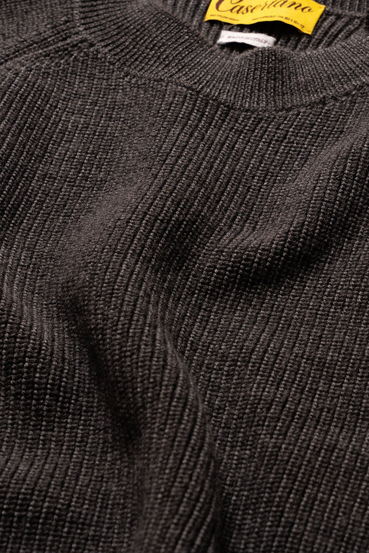 Casertano Anlgaise Stitch Sweater in Dark Heather Grey