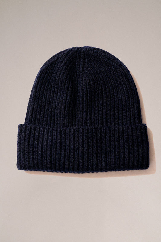 Al’s Italian Cashmere Beanie in Dark Navy